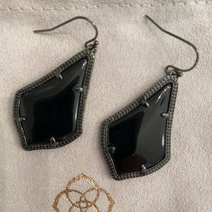 Alex Gunmetal Drop Earrings in Black